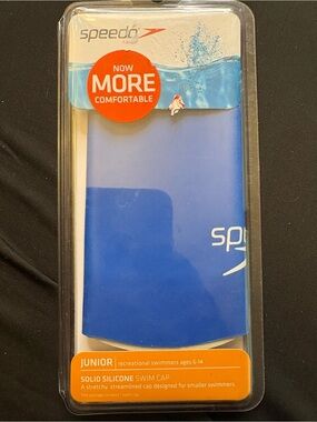 Speedo Blue Junior Solid Silicone Swim Cap